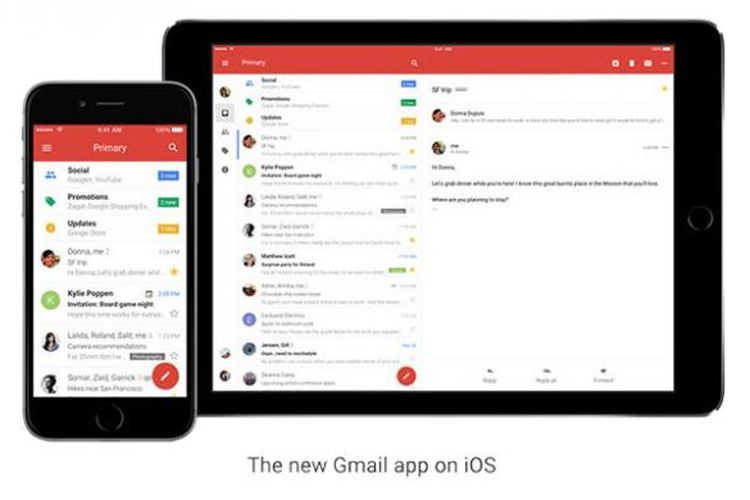 Gmail untuk iOS diperbaru.