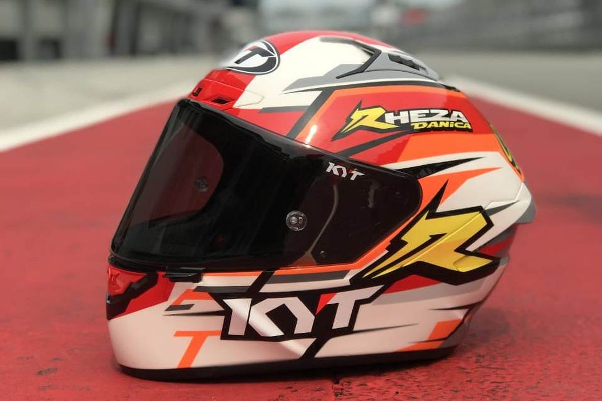 Grafis helm para pebalap Honda 