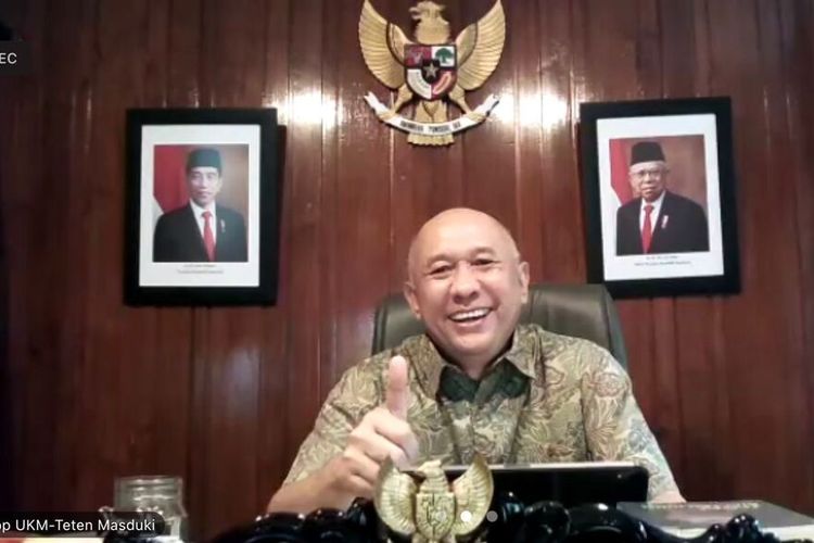 Menteri Koperasi dan UKM Teten Masduki saat menjadi pembicara dalam Webinar yang digelar Universitas Garut, Sabtu (3/09/2022) (Dok Kemenkop)