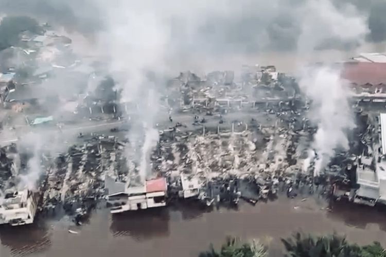Kerugian Rp 70 M, Polres Bengkayang Selidiki Penyebab Kebakaran 50 Ruko Pasar Sungai Duri