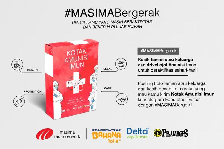Membantu Perangi Covid 19 Masima Radio Network Bagikan Kotak Amunisi Imun Ke Pendengar
