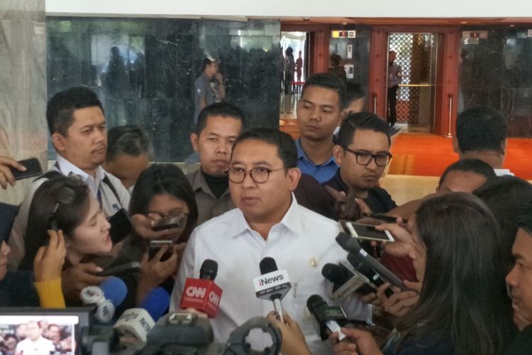 Wakil Ketua Umum Partai Gerindra Fadli Zon saat ditemui di Kompleks Parlemen, Senayan, Jakarta, Senin (2/4/2018).