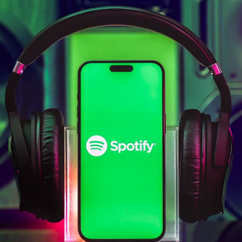 Ilustrasi platform streaming musik Spotify.