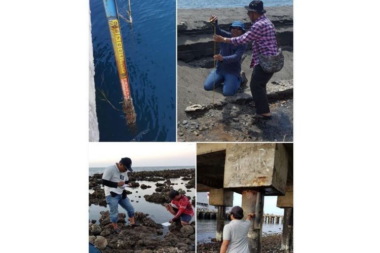 Survei penaikan daratan di Lombok Utara oleh tim LIPI/PuSGeN, BPPT, dan IATsI