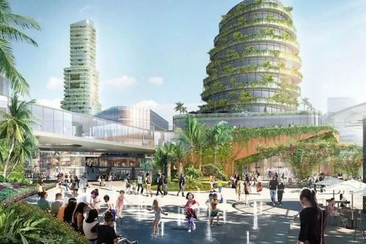 Perusahaan Country Garden asal China membayangkan Forest City akan tampak seperti gambar ini.