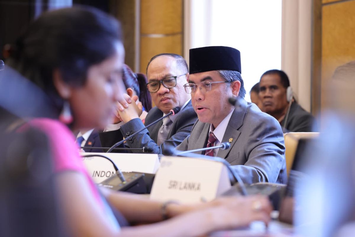 Menteri Ketenagakerjaan Yassierli menyampaikan pandangan dalam Asia Pacific Group Ministerial Meeting pada rangkaian International Labour Conference ke-114 di Jenewa, Swiss. 