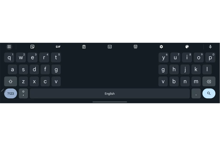 Tampilan Split Keyboard di Gboard versi tablet
