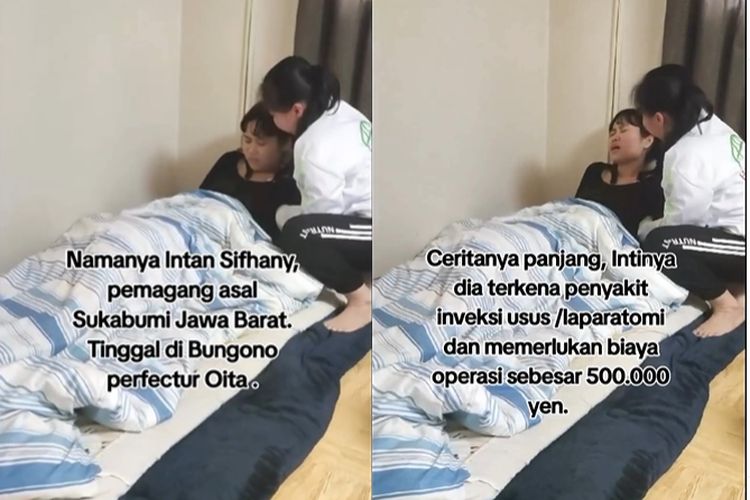 Intan Sifhany pemagang asal Sukabumi yang sakit dan tidak punya biaya di Jepang [Instagram/@agus_sumadi31].