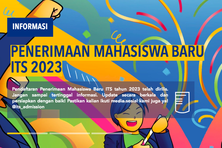 Tangkapan layar laman penerimaan mahasiswa baru 2023 Institut Teknologi Sepuluh Nopember (ITS) Surabaya