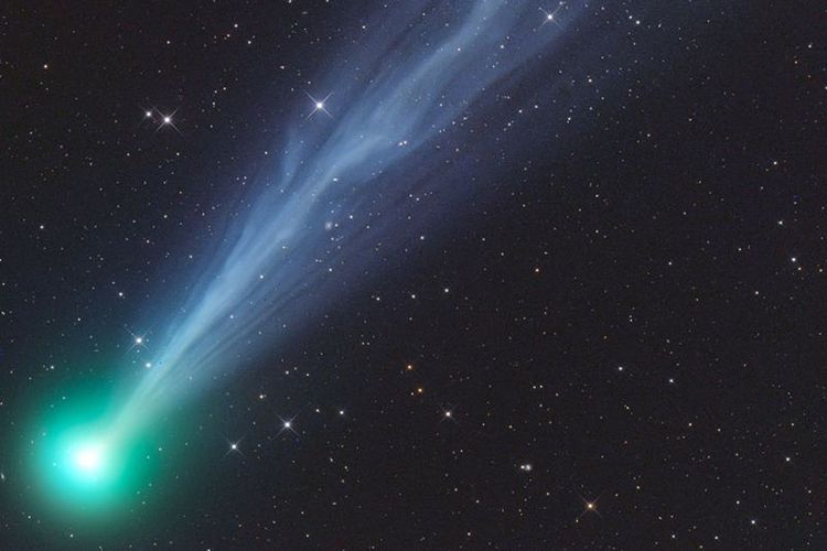 Komet 2020 F8 Swan dalam Ekor Ionik yang Sangat Aktif oleh Gerald Riemann dari Austria