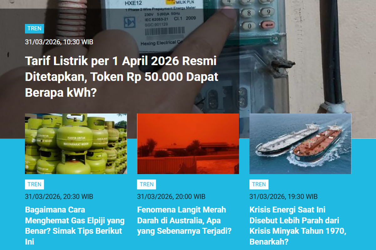 Tarif Listrik 2026 hingga Gugurnya Pasukan TNI di Lebanon Jadi Berita Terpopuler