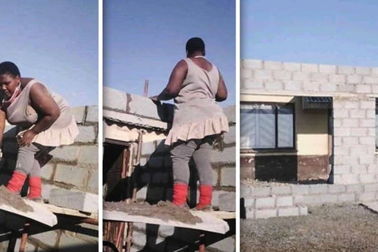 Wanita asal Afrika Selatan, Zama Philisiwe Zungu, merenovasi rumahnya sendirian. Foto-fotonya menjadi viral setelah beredar di Internet.