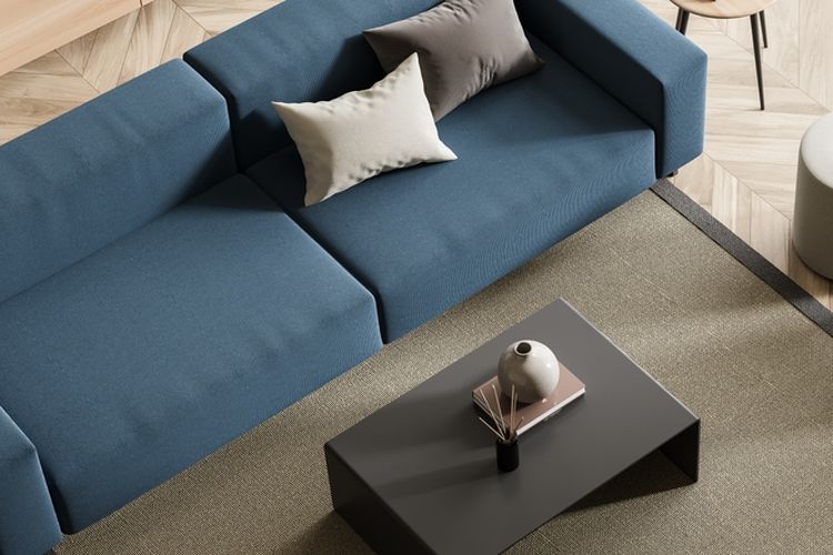 5 Cara Mendekorasi Ruang Tamu dengan Sofa Biru