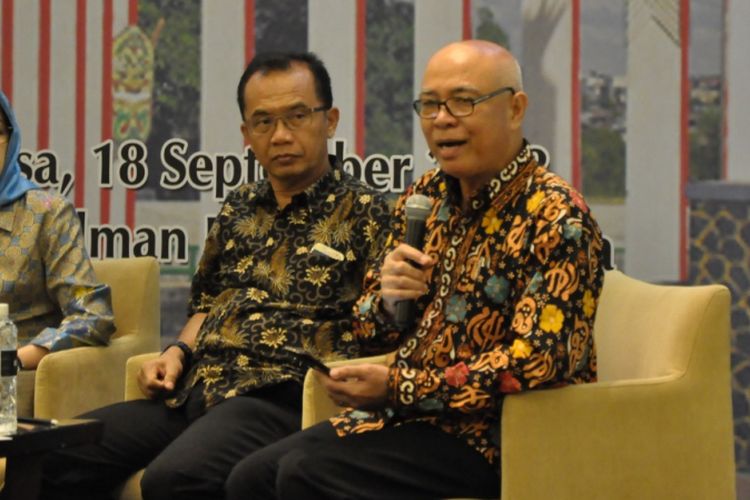 Antony Sihombing, Wakil Direktur Program Pendidikan Vokasi UI dalam acara Seminar Nasional Optimalisasi Penataan Ruang Kota Palangka Raya (18/9/2018) di Jakarta. 