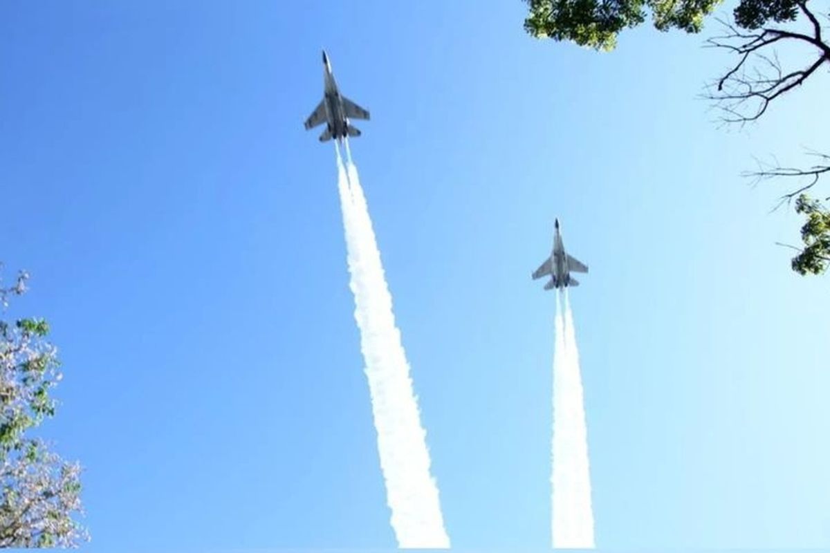 Pesawat tempur TNI AU saat berlaga 