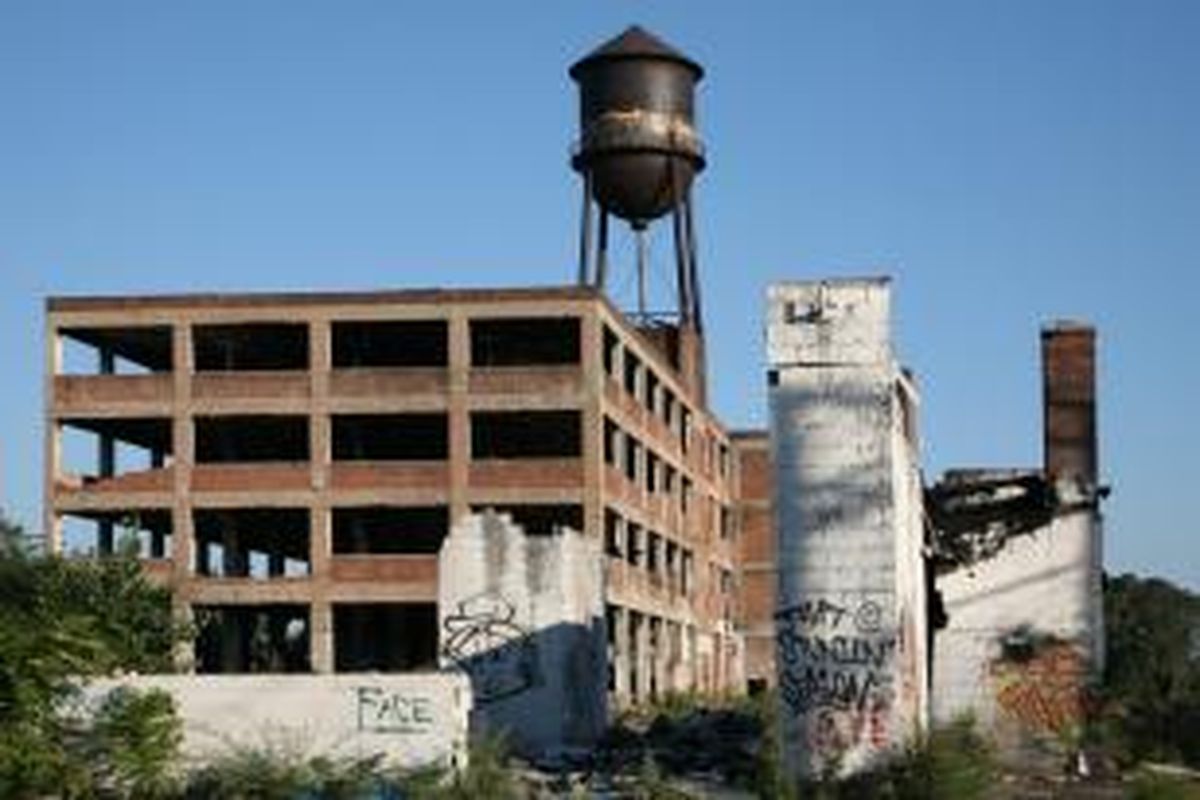 Salah satu sudut kota Detroit yang sepi lantaran populasi penduduknya berkurang.