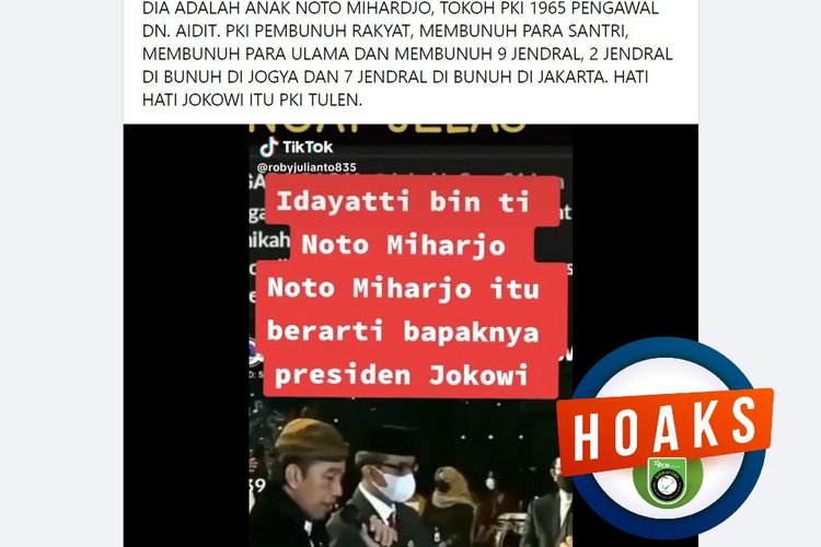 Hoaks, ayah Jokowi adalah tokoh PKI