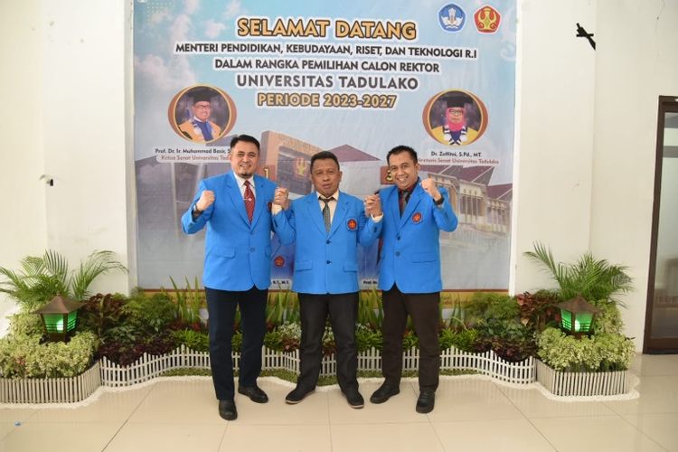 Tiga calon rektor Universitas Tadulako (Untad) periode 2023-2027.
