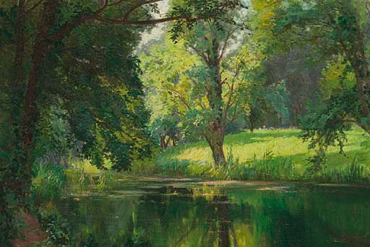 A quiet stretch of the river (akhir tahun 1800/awal tahun 1900) oleh Henri Biva