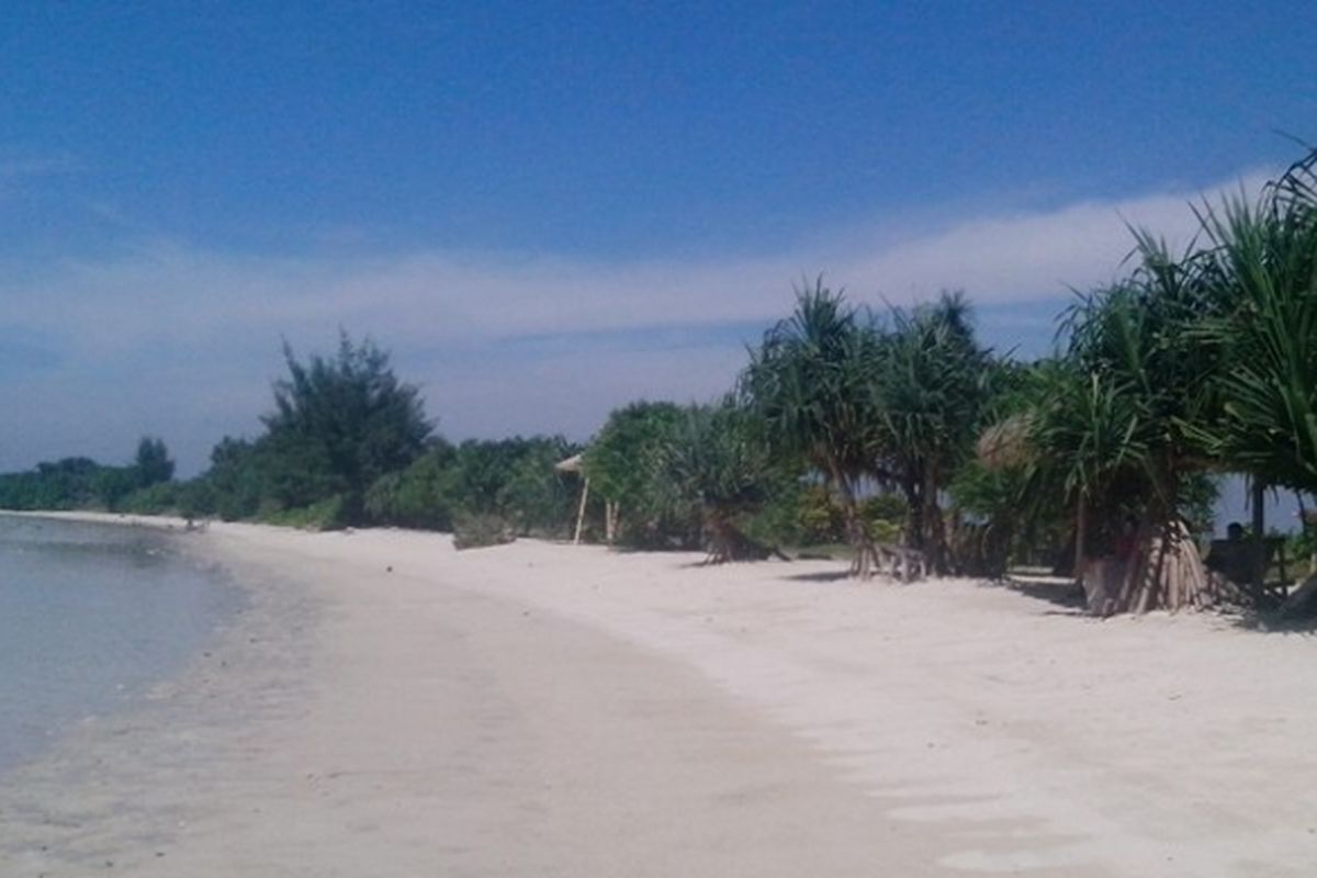 Salah satu pemandangan di pantai Pulau Pari Kepulauan Seribu.  Setiap tahun ada sekitar 200 ribu wisatawan yang datang ke Pulau Pari. Di sini  ada beragam wisata bahari seperti diving, snorkling, jelajah mangrove dan menanam pohon bakau.