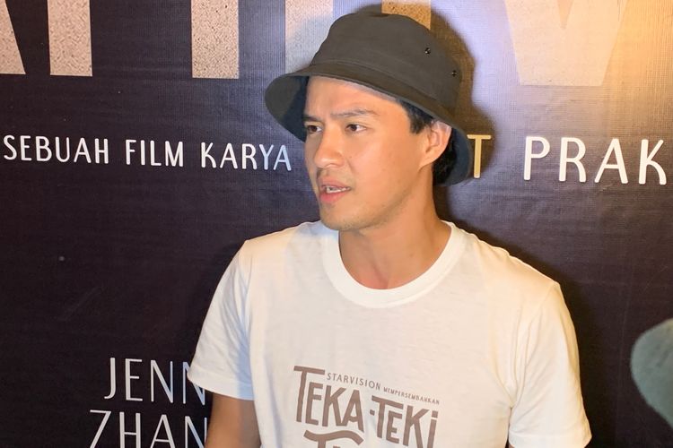 Aktor Morgan Oey saat ditemui usai pemutaran perdana film Teka Teki Tika di Epicentrum XXI, Jakarta Selatan, Kamis (16/12/2021).