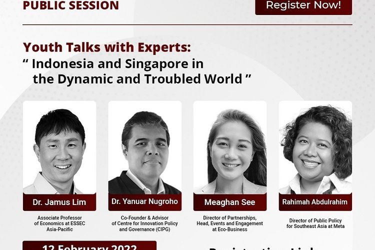 Tampilan poster panelis salah satu dialog pada konferensi Indonesia-Singapore Foreign Policy Youth Talks yang digelar virtual 12-13 Februari 2022.
