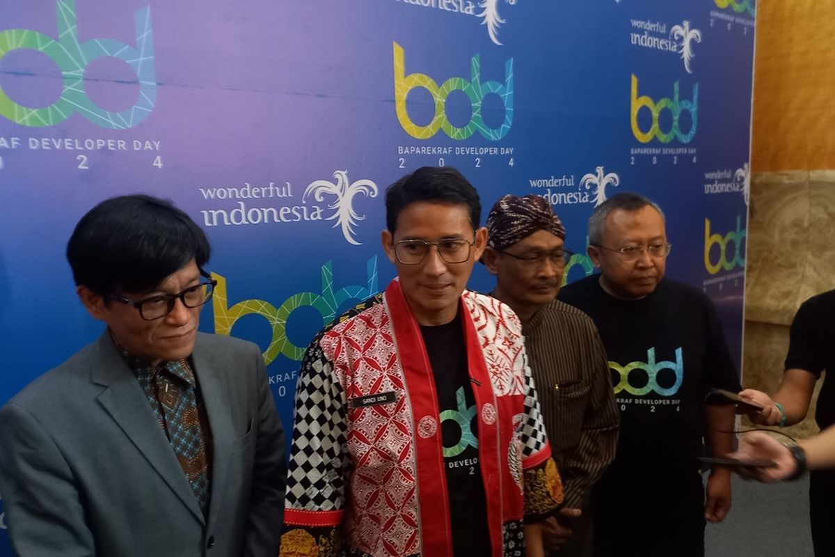 Menparekraf Sandiaga Uno saat ditemui di Yogyakarta, Minggu (6/10/2024)