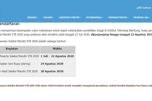 Jangan Lupa, Hasil Seleksi Mandiri ITB Sudah Diumumkan, Ini Link untuk Aksesnya