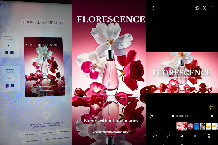 Amazon Nova juga bantu bikin visualisasi dari parfum yang kita bikin. Materi visual ini bisa dijadikan sebagai bahan marketing di media sosial.
