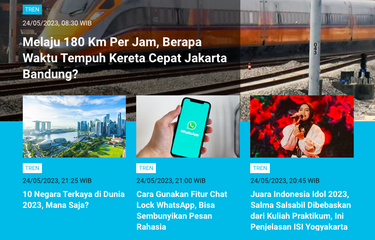 Populer Tren 25 Mei 2023: Waktu tempuh Jakarta-Bandung pakai kereta cepat | Cara pelaku pembunuhan anak Pj Gubernur Papua Pegunungan kenal korbannya
