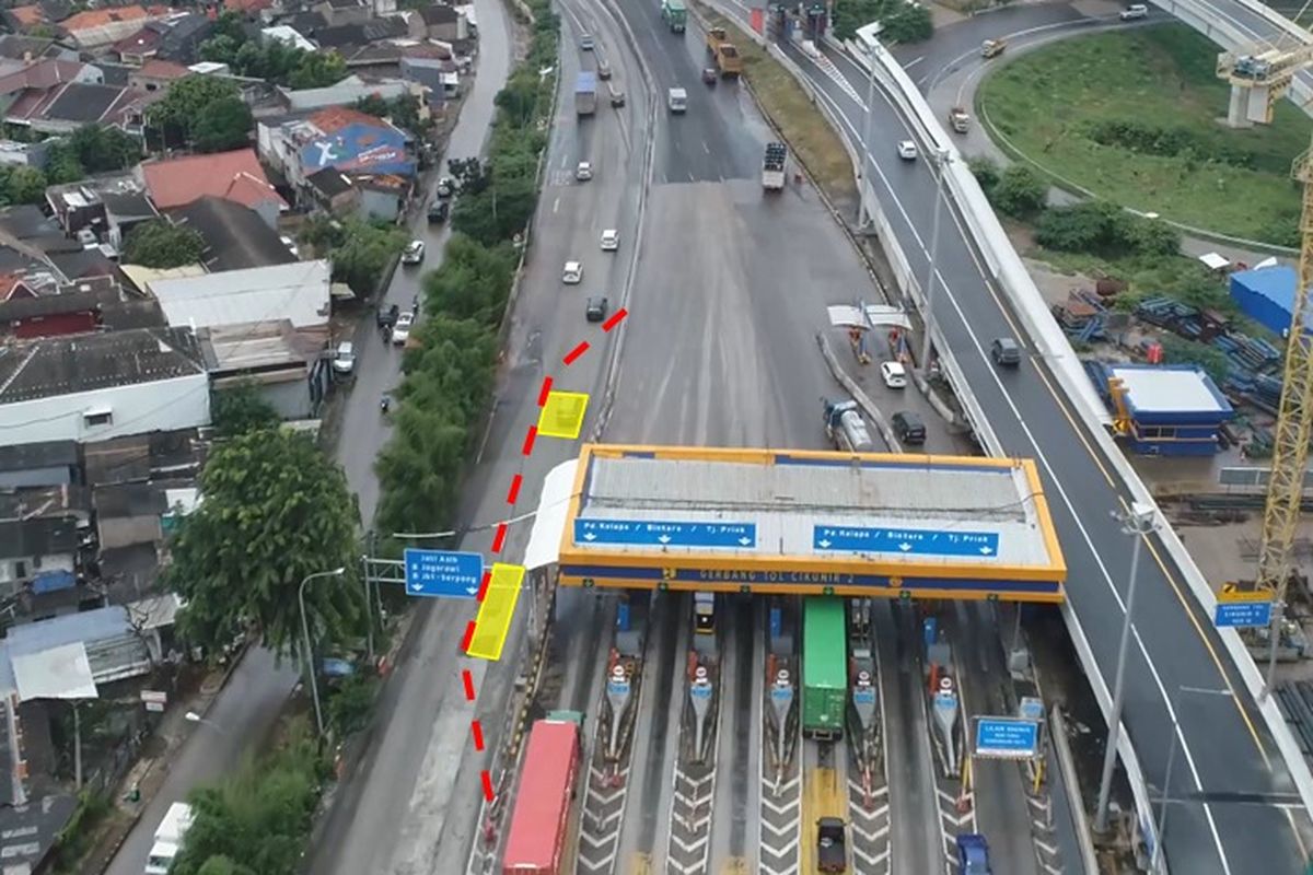 Jasamarga Metropolitan Tollroad pengelola Ruas JORR seksi E1, E2 dan E3 akan melakukan Perbaikan Rigid Di Lajur Kanalisasi eks. Gerbang Tol Cikunir 2