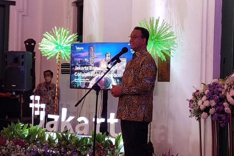 Gubernur DKI Jakarta Anies Baswedan di Museum Seni Rupa dan Keramik, Kota Tua Jakarta, Jakarta Barat, pada Senin (10/10/2022) malam.