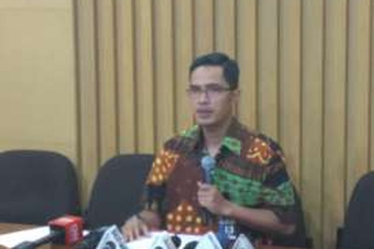 Juru Bicara Komisi Pemberantasan Korupsi (KPK) Febri Diansyah di gedung KPK, Jakarta, Selasa (17/1/2017)