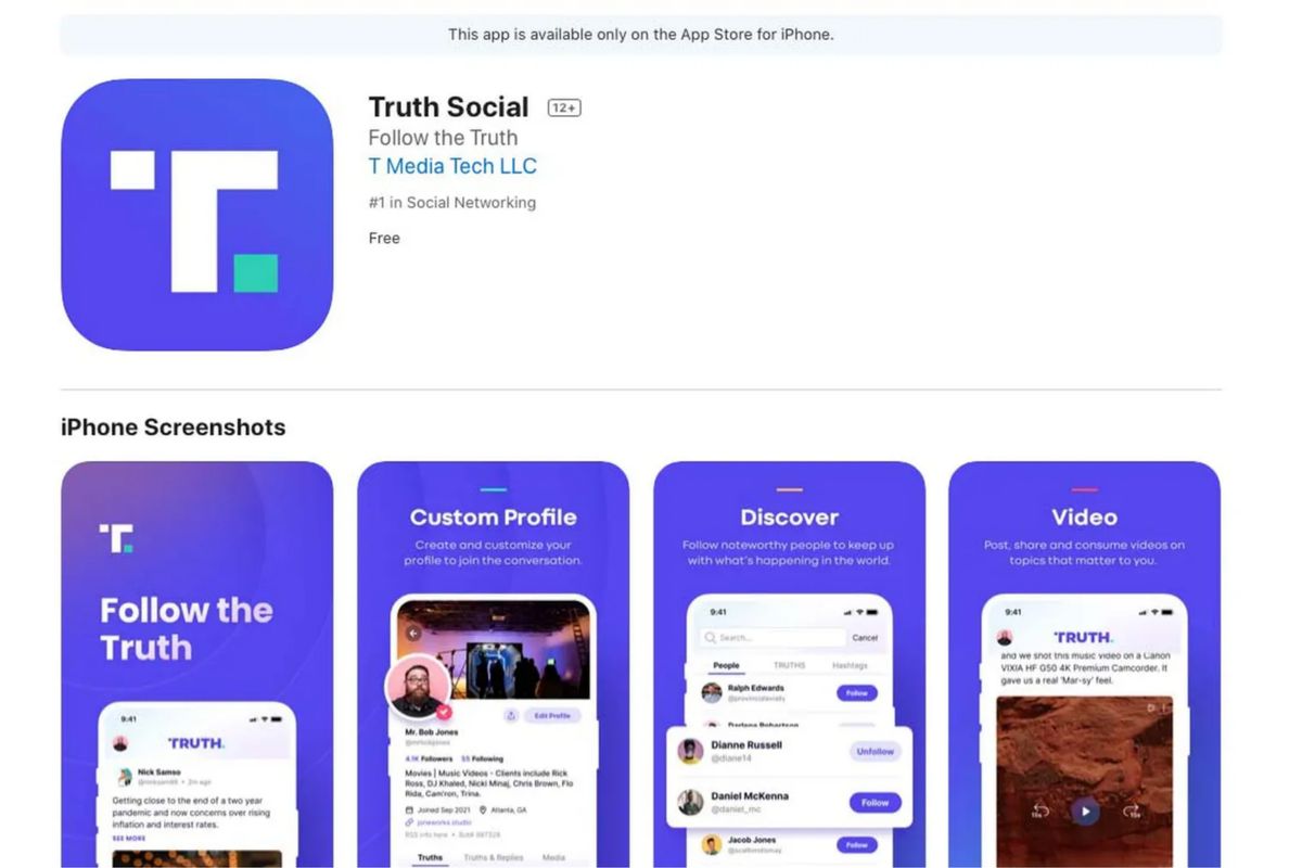 Truth Social, aplikasi media sosial bikinan mantan presiden AS Donald Trump hadir di iOS.