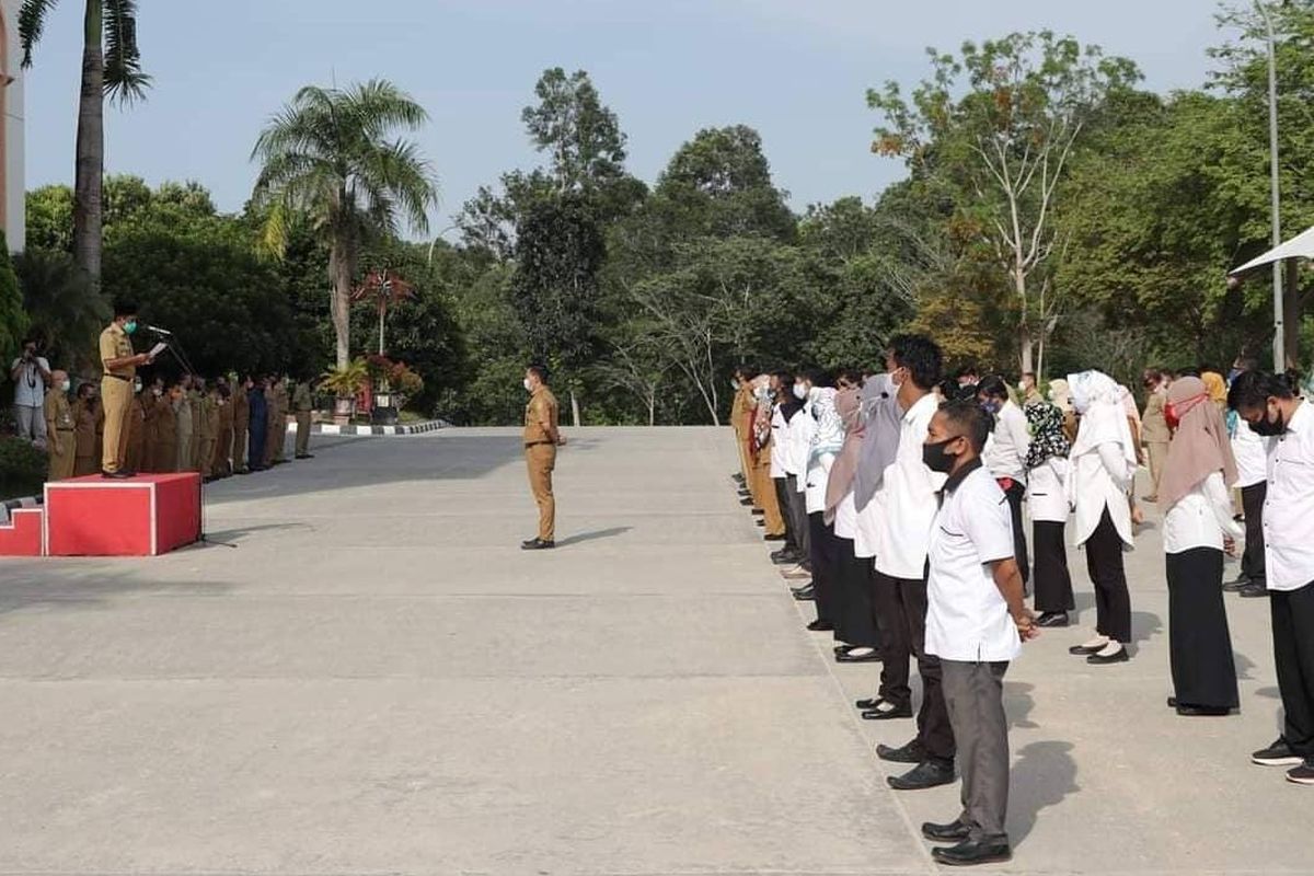 Upacara Peringatan Hari Pahlawan 2020, di Depan Kantor Bupati PPU, Kabupaten Penajam Paser Utara, Provinsi Kalimantan Timur (Kaltim), Selasa (10/11/2020).