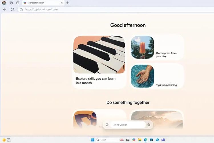Antarmuka baru Copilot berbasis kartu.