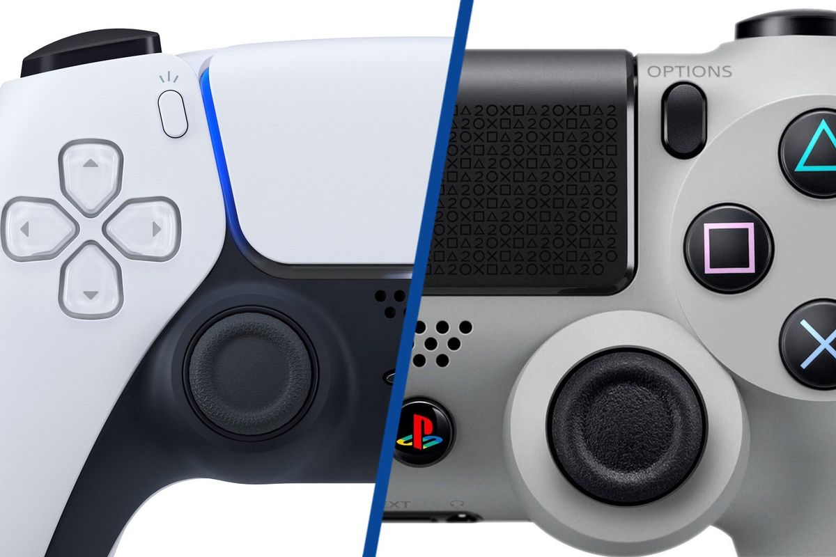 Ilustrasi controller Dual Sense PS4 dan Dual Shock PS4.