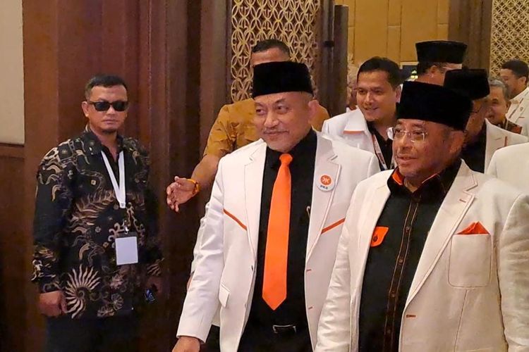 Presiden PKS Ahmad Syaikhu saat menghadiri acara Rakernas PKS di Sultan Hotel, Jakarta Pusat, Sabtu (25/2/2023). 
