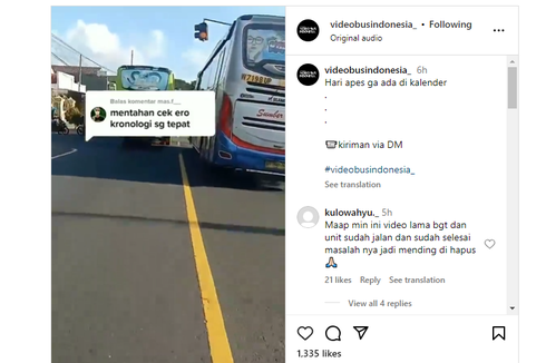 Viral Video Kecelakaan Bus Sumber Selamat karena Menyalip