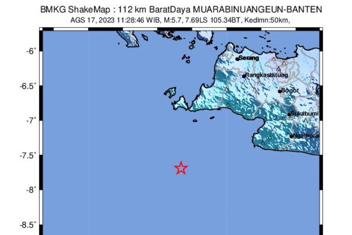 Gempa Banten mengguncang tepat di peringatan Hari Kemerdekaa Republik Indonesia ke-78. Analisis BMKG menunjukkan gempa bumi berkekuatan M 5,7 berpusat di laut, terjadi akibat deformasi batuan dalam slab lempeng Indo-Australia yang tersubduksi ke bawah lempeng Eurasia.