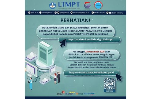 Besok Batas Akhir Cek Data Siswa untuk Daftar SNMPTN 2021, Ini Caranya...