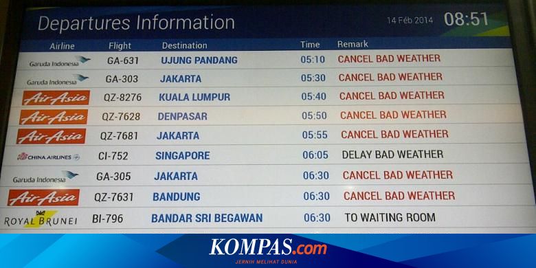 Juanda Tutup Karena Kelud Calon Jemaah Umrah Gagal Terbang