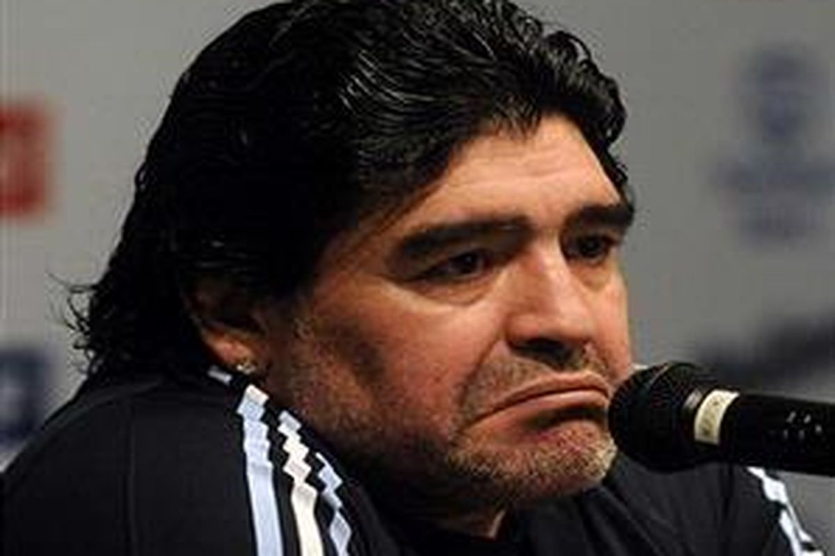Pelatih Argentina, Diego Maradona.
