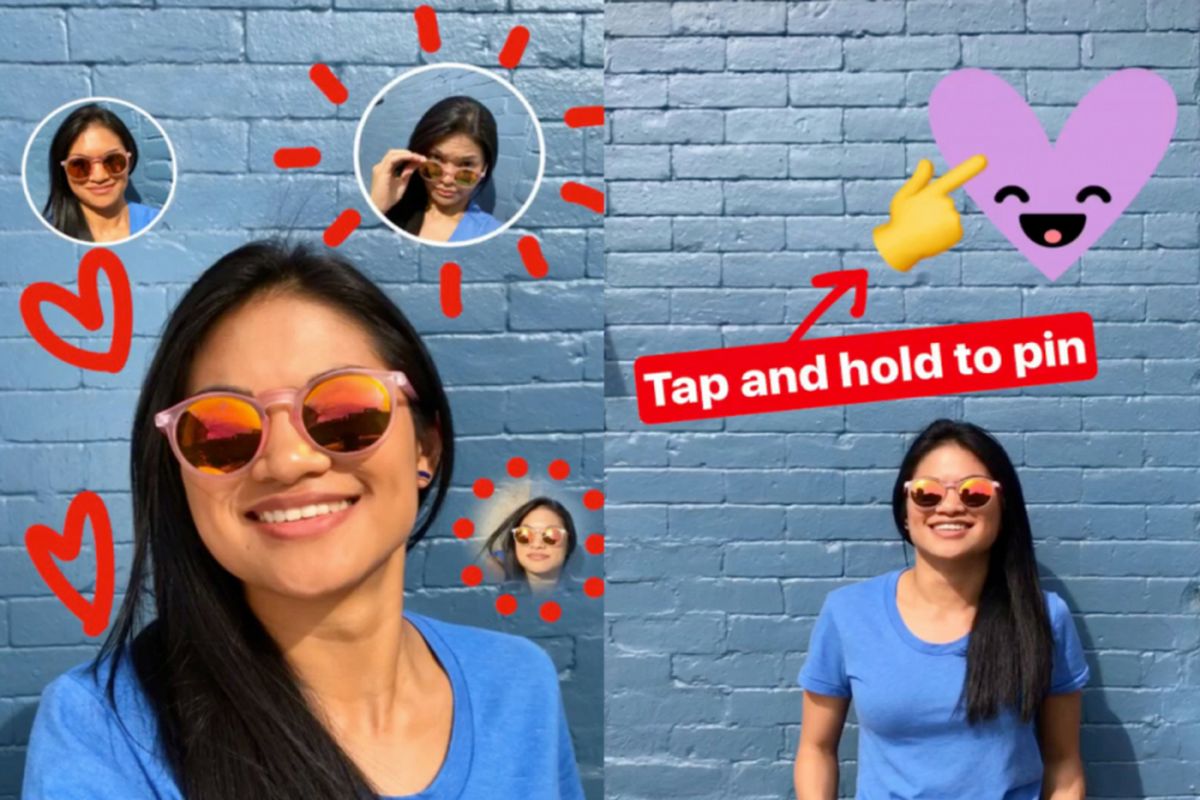 Stiker Selfie dan fitur Pin di Instagram Stories