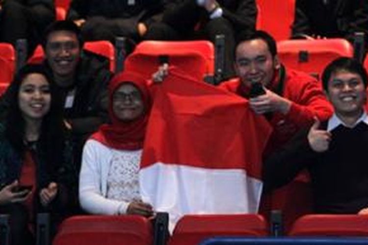 Para pendukung trim Indonesia di All England, Birmingham