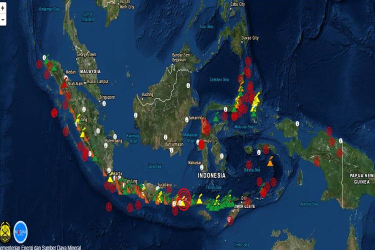 Tampilan situs magma Indonesia milik PVMBG Kementerian ESDM