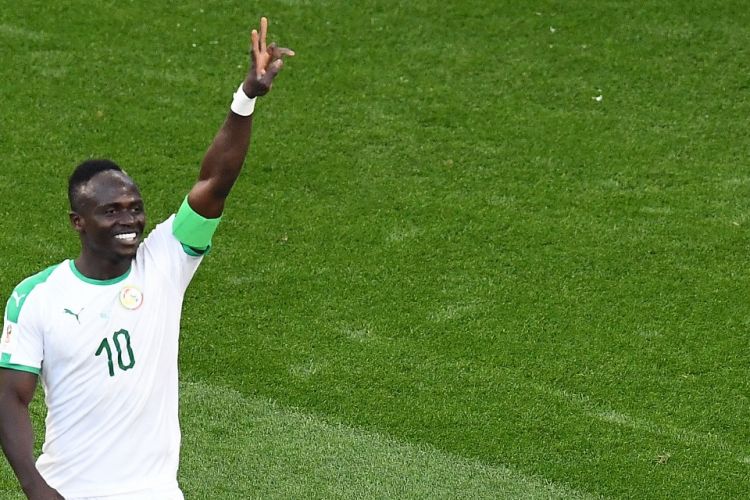 Pemain Senegal, Sadio Mane, berhasil mencetak gol ke gawang Jepang pada pertandingan babak penyisihan grup H Piala Dunia 2018 di Yekaterinburg, Minggu (24/6/2018).