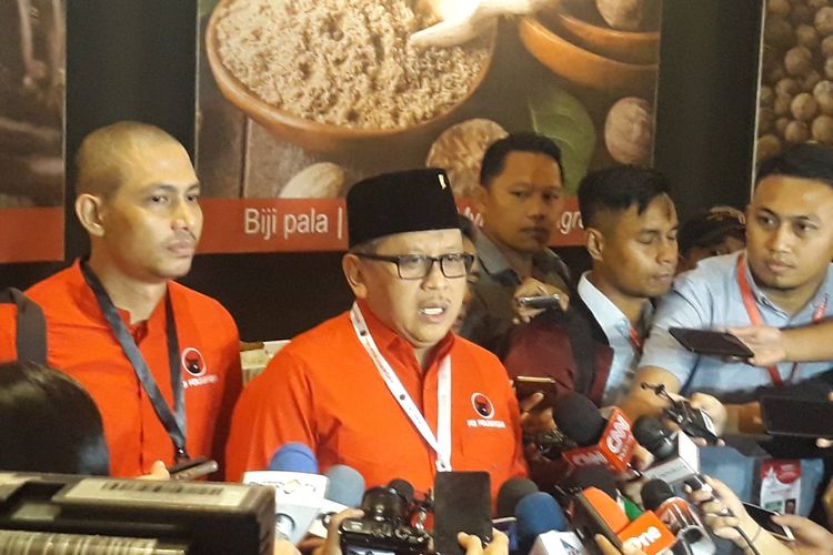Sekretaris Jenderal PDI Perjuangan Hasto Kristiyanto di JIExpo Kemayoran, Jakarta Pusat, Jumat (10/1/2020).