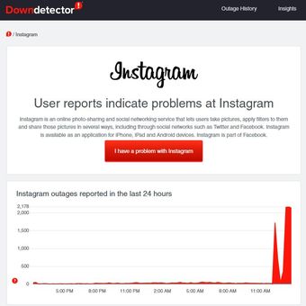 Down Detector menunjukkan akses Instagram dilaporkan bermasalah pada siang ini, Kamis, 2 September 2021