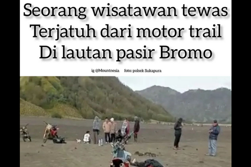 Viral, Unggahan Foto Wisatawan Bromo Disebut Jatuh dari Motor dan Tewas, Ini Kata Pengelola